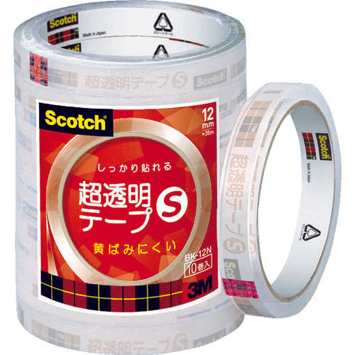 ３Ｍ　スコッチ　超透明テープＳ　１２ｍｍＸ３５ｍ　１０巻入シュリンクパック　BK-12N　1 PK