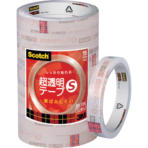 ３Ｍ　スコッチ　超透明テープＳ　１５ｍｍＸ３５ｍ　１０巻入シュリンクパック　BK-15N　1 PK