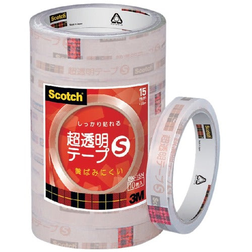 ３Ｍ　スコッチ　超透明テープＳ　１５ｍｍＸ３５ｍ　１０巻入シュリンクパック　BK-15N　1 PK