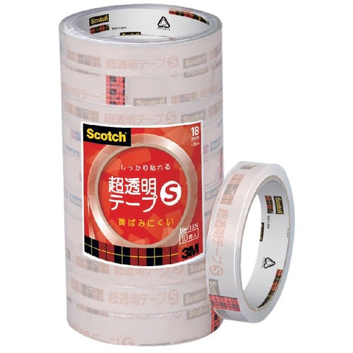 ３Ｍ　スコッチ　超透明テープＳ　１８ｍｍＸ３５ｍ　１０巻入シュリンクパック　BK-18N　1 PK