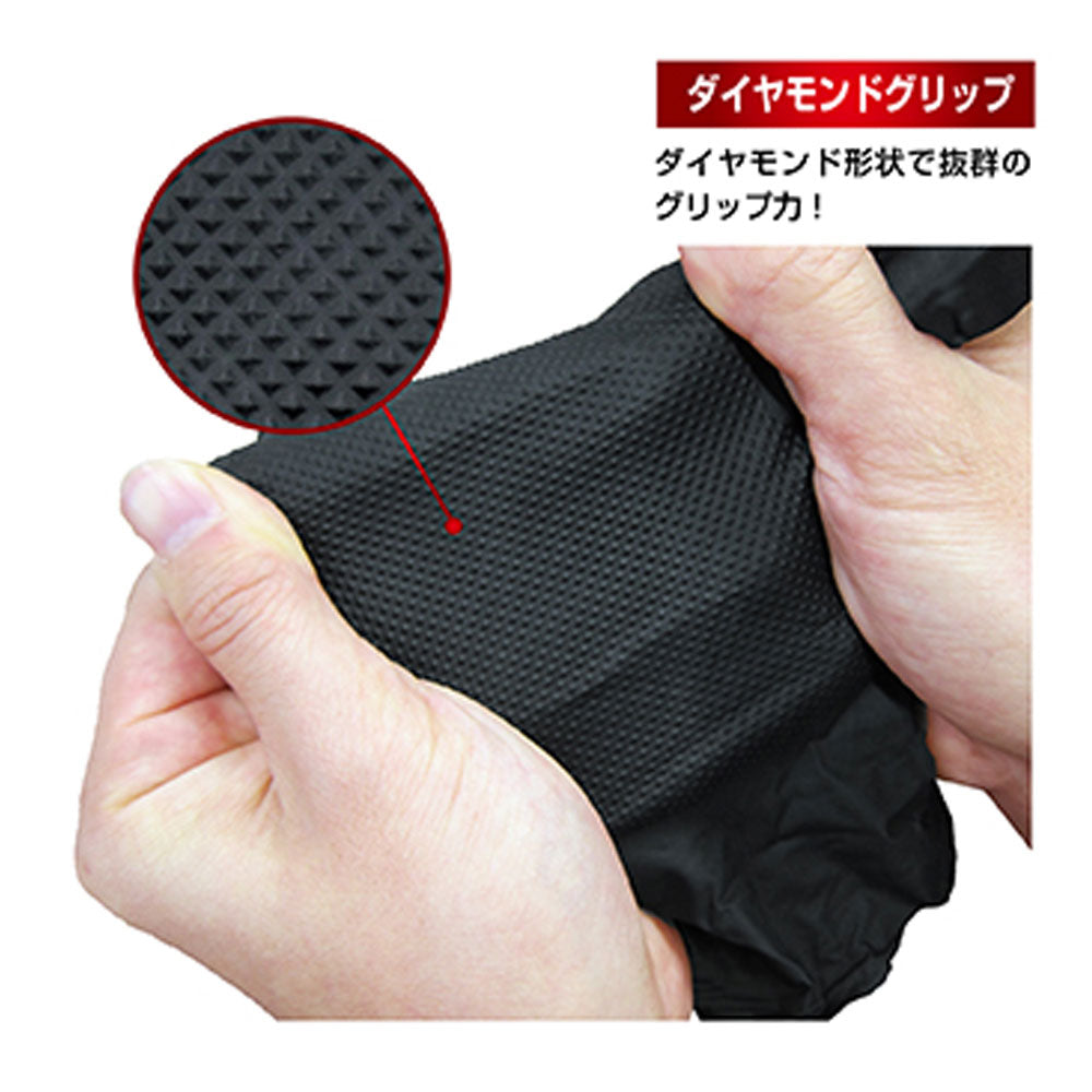 【업무용】엔지니어 글로브 니트릴 얇은 장갑 가루 없음 좌우 양용 블랙 M사이즈 50장입 1개