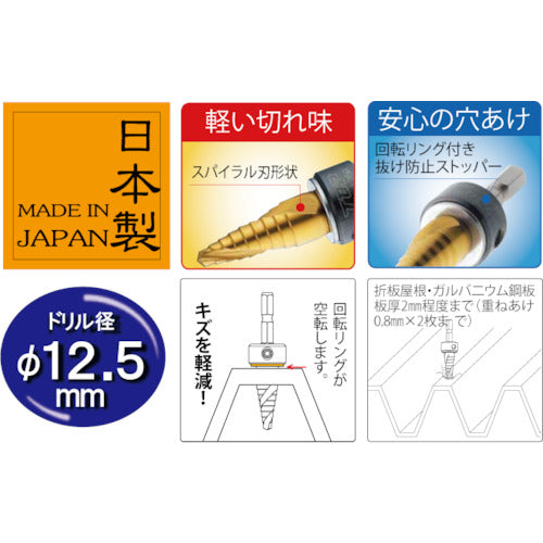 ＴＯＰ　折板屋根用ルーフドリル　１２．５ｍｍ　ESD-125R　1 本