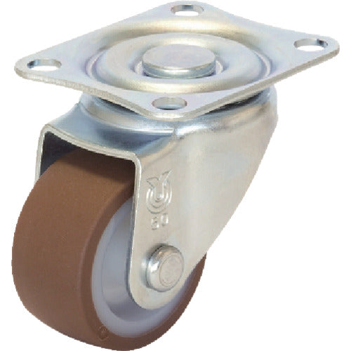 ユーエイ　プレート式　自在　キャスター　ウレタン　車輪径７５ｍｍ　　Ｓタイプ　ＳＧ型　取付寸法５５×４２　SG-75UHF　1 個