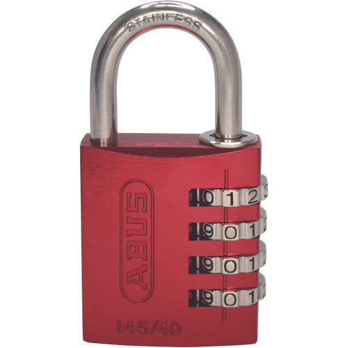 ＡＢＵＳ　ナンバー可変式ステンレスシャックル南京錠　１４５ＩＢ−４０　レッド　145IB-40-RE　1 個