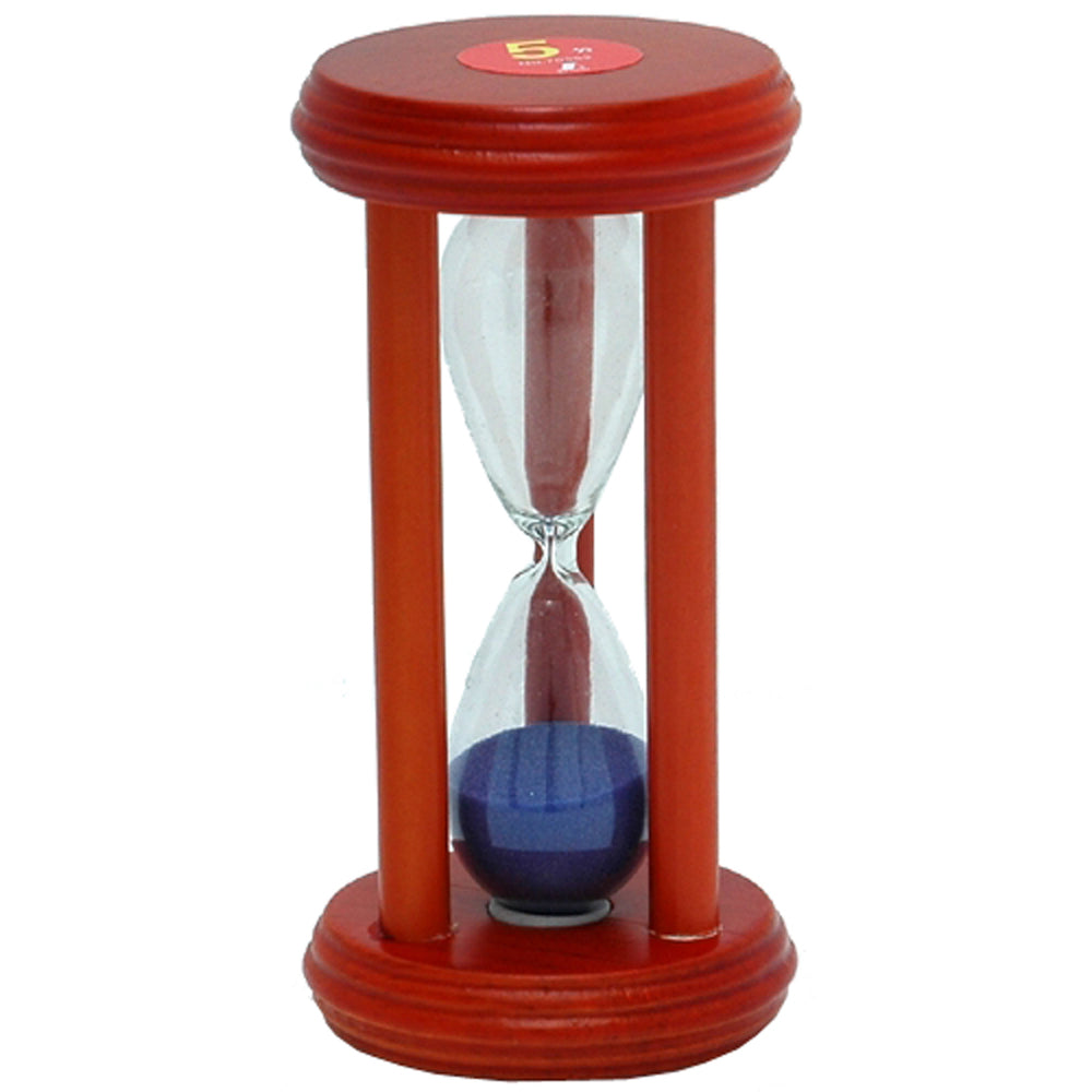 1 hourglass with 5 minute timer