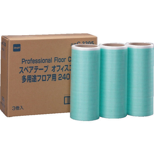 ニトムズ　オフィスコロコロ多用途フロア用スペアテープ　幅２４０ｍｍ　（３巻入）　C3305　1 箱
