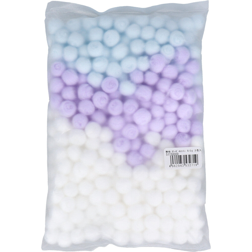 無地 カラーボールコットン 3色入 50g 1 個