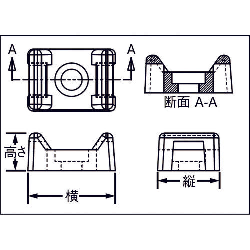 ＰＡＮＤＵＩＴ　異物混入対策　ポリプロピレン製　金属検知対応タイマウント　ＨＡＣＣＰ対策品　１００個入り　ＴＭ３Ｓ１０−Ｃ１８６　TM3S10-C186　1 袋