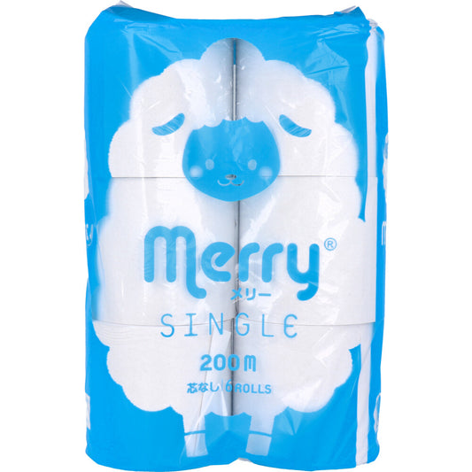 Toilet paper coreless merry single 200m x 6 rolls 1 piece
