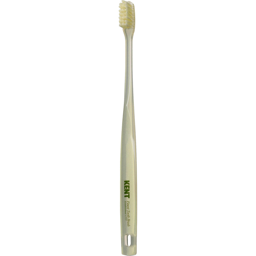 KENT White Horse Hair Toothbrush Ultra Compact Head Soft KNT-0132 1 pc
