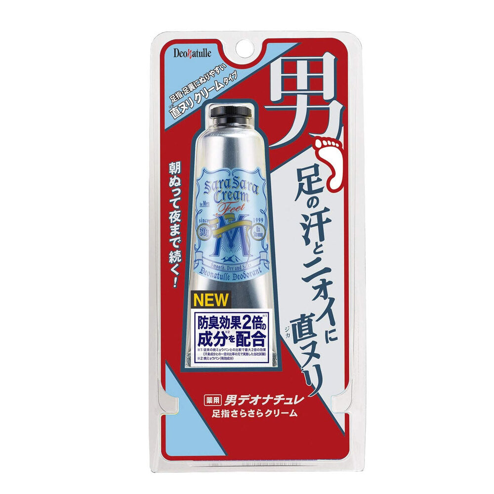 薬用 デオナチュレ 男 足指さらさらクリーム 直ヌリ 足用 クリームタイプ 30g 1 個