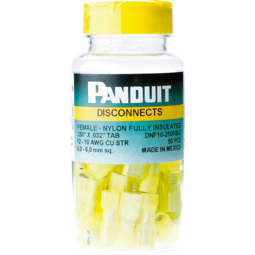 ＰＡＮＤＵＩＴ　圧着端子　差込型完全絶縁　メス型　（５０個入）　DNF10-250FIB-L　1 袋
