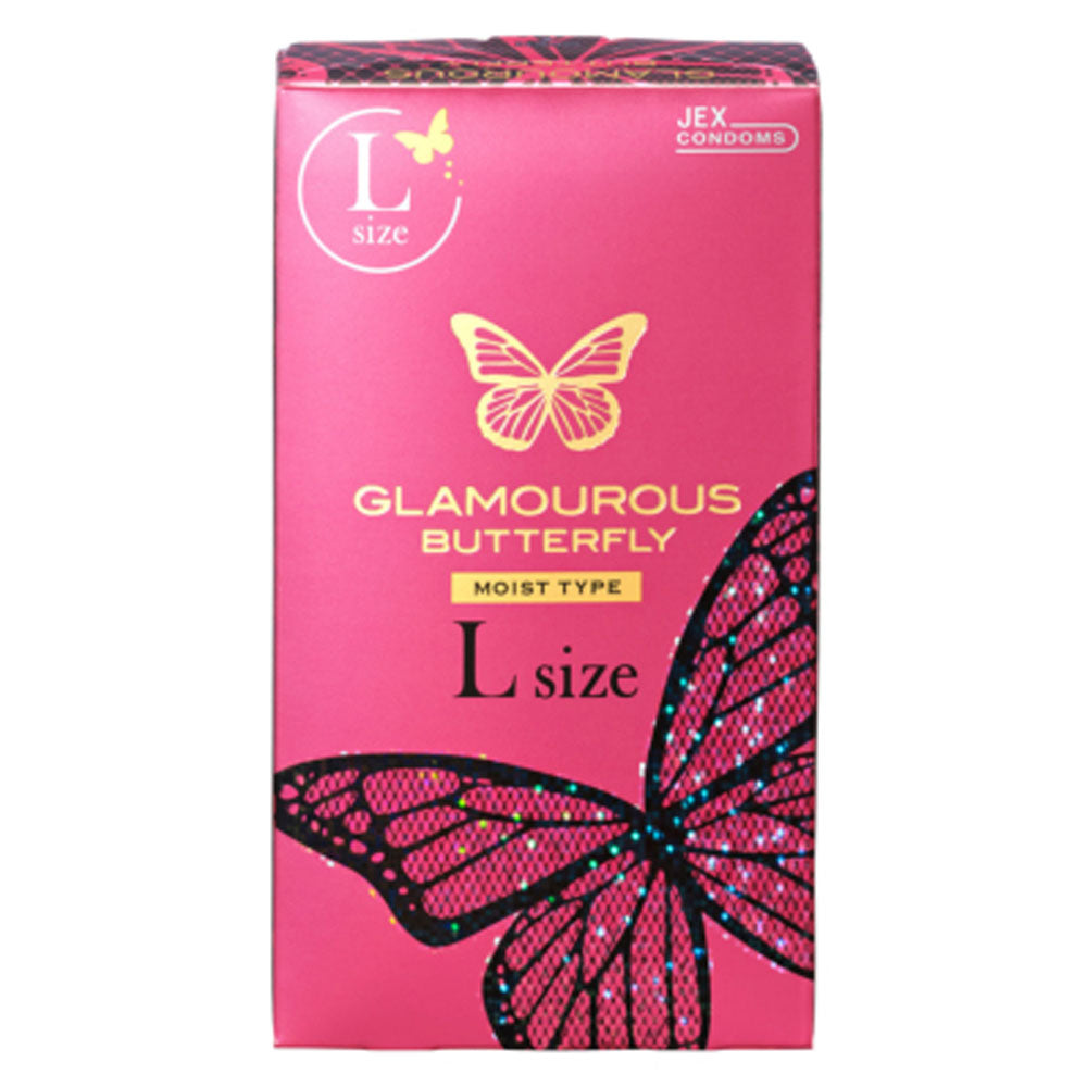 グラマラスバタフライ モイスト コンドーム Lサイズ 8個入 1 個