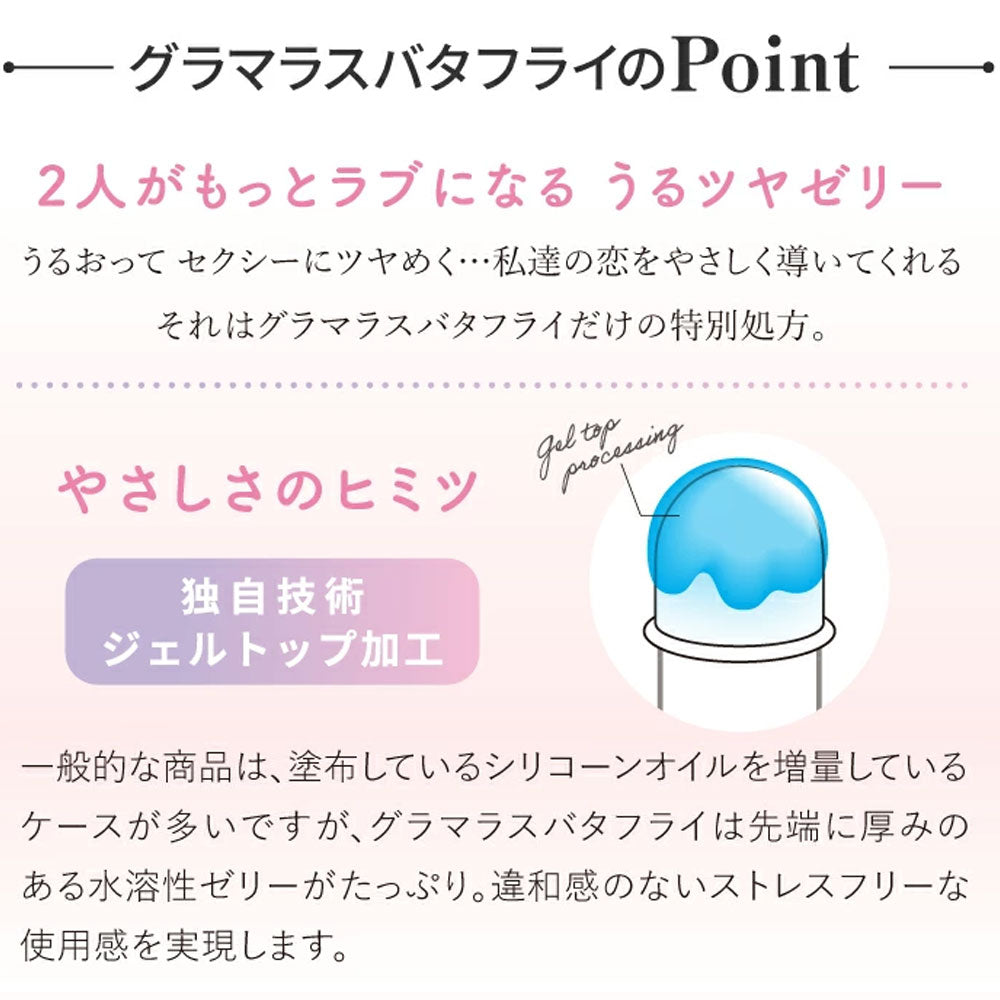 グラマラスバタフライ モイスト コンドーム Lサイズ 8個入 1 個