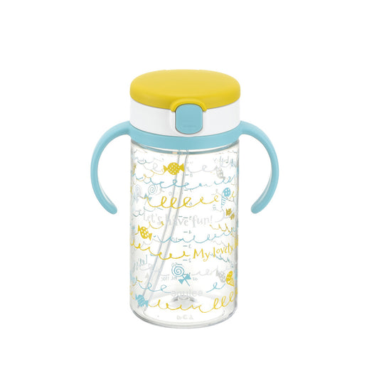 Richell Aclear Outing Straw Mug R 320 Yellow 1 piece