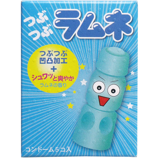 Tsubutsubu Ramune Contoured + Ramune Scented Condoms (5 pieces) 1 piece