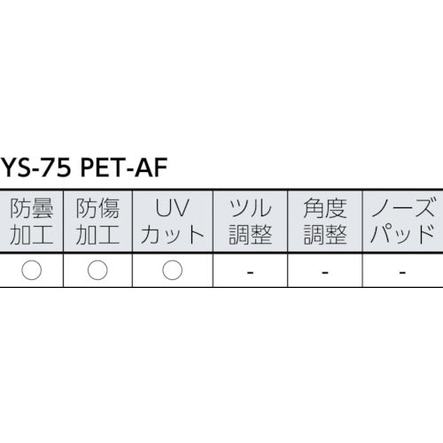 ＹＡＭＡＭＯＴＯ　二眼型保護メガネ（フレームタイプ）　曇り止め仕様　セーフティグラス　レンズ色：クリア　テンプルカラー：スモーク　YS-75 PET-AF　1 個