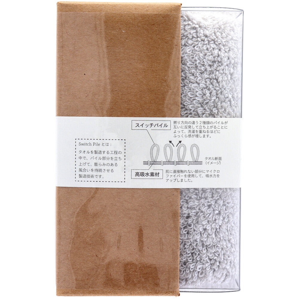 cocochiena (코코 치에나) 코코 큐브 페이스 타올 약 34 × 80cm 그레이 CE-871 1 장 입 1 개