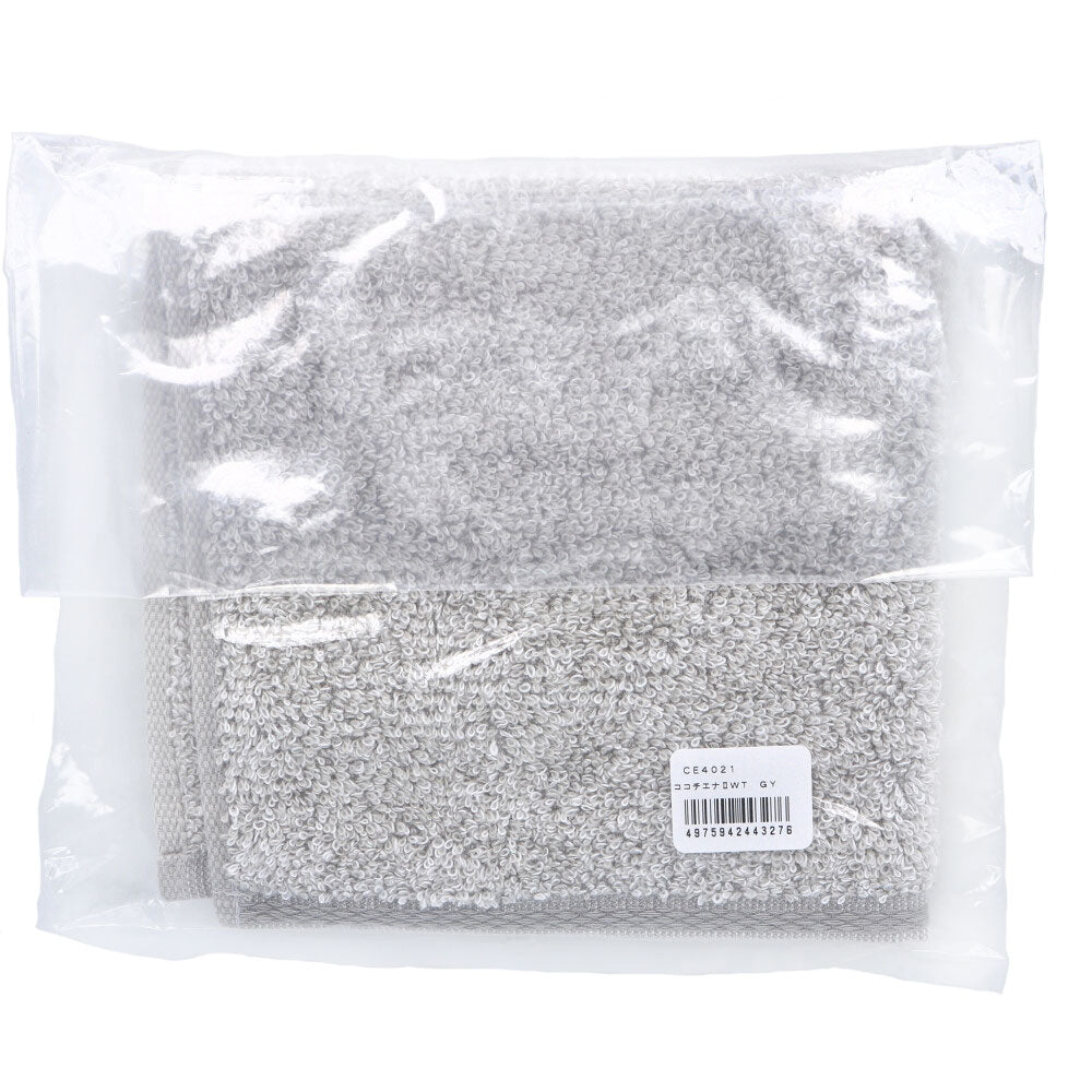 [11月26日まで特価]cocochiena2(ココチエナ2) ウォッシュタオル 約34×35cm グレー CE4021 1枚入 1 個
