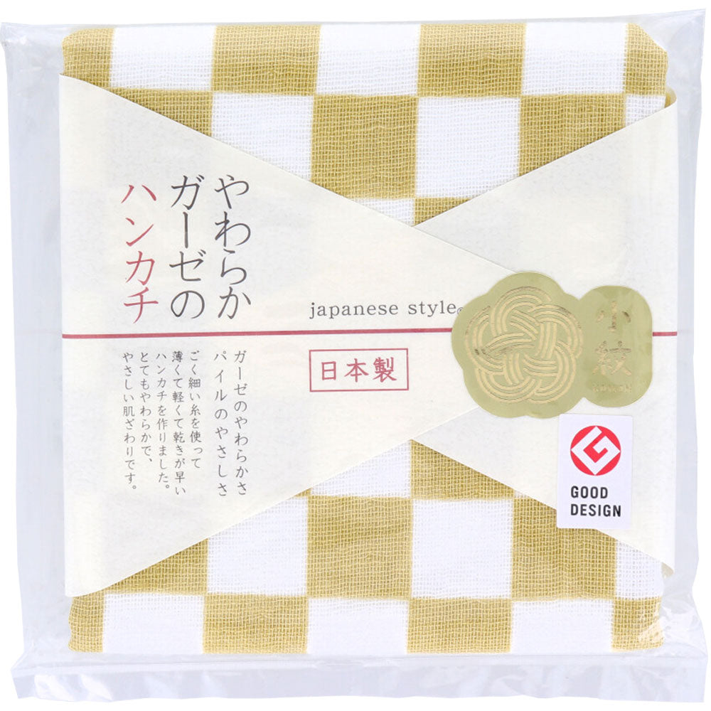 재패니즈 스타일 소문 부드러운 거즈 손수건 이치마츠 약 30×30 cm JS-4138 1장입 1개