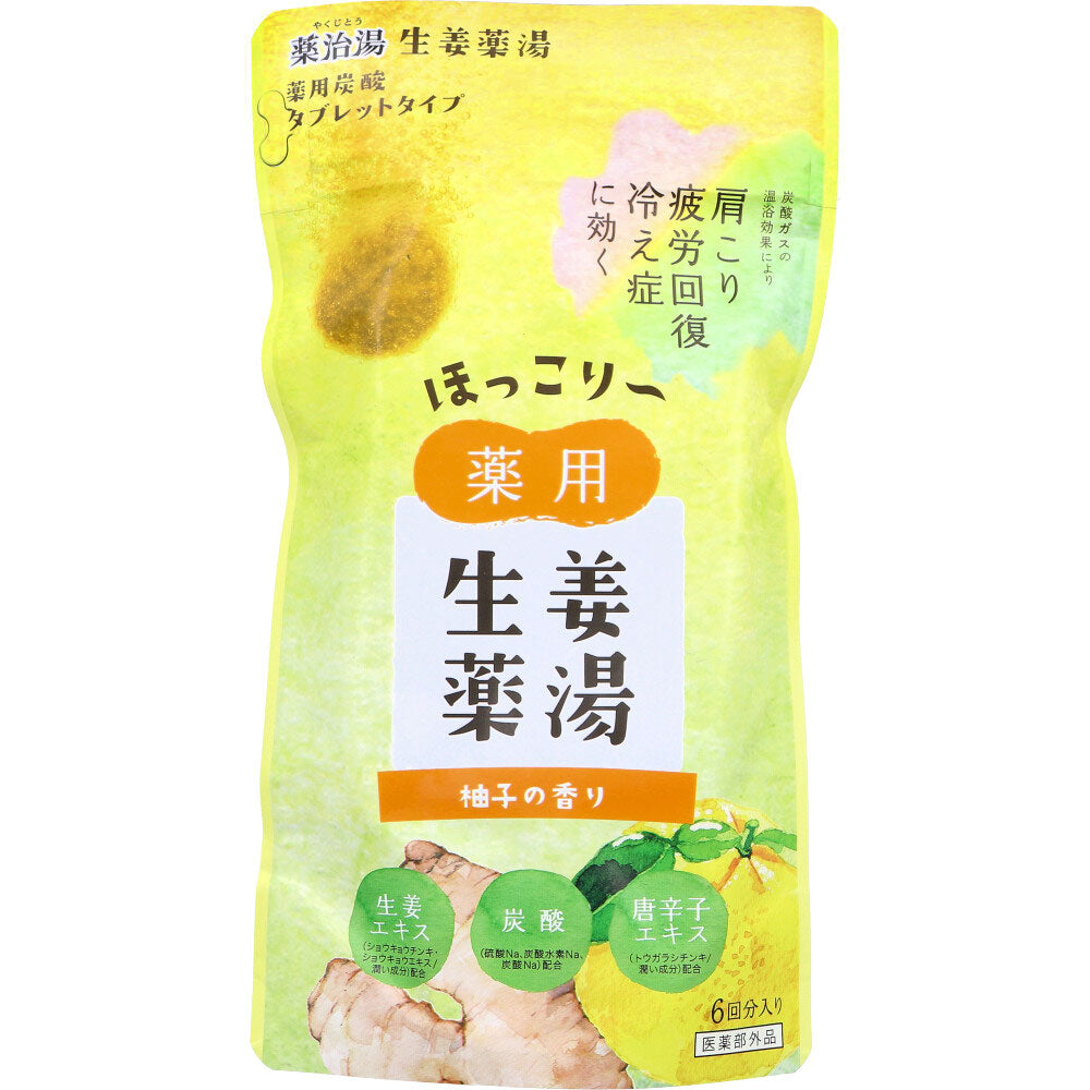 【アウトレット】薬治湯 生姜薬湯 薬用炭酸タブレットタイプ 柚子の香り 50g×6個入 1 個