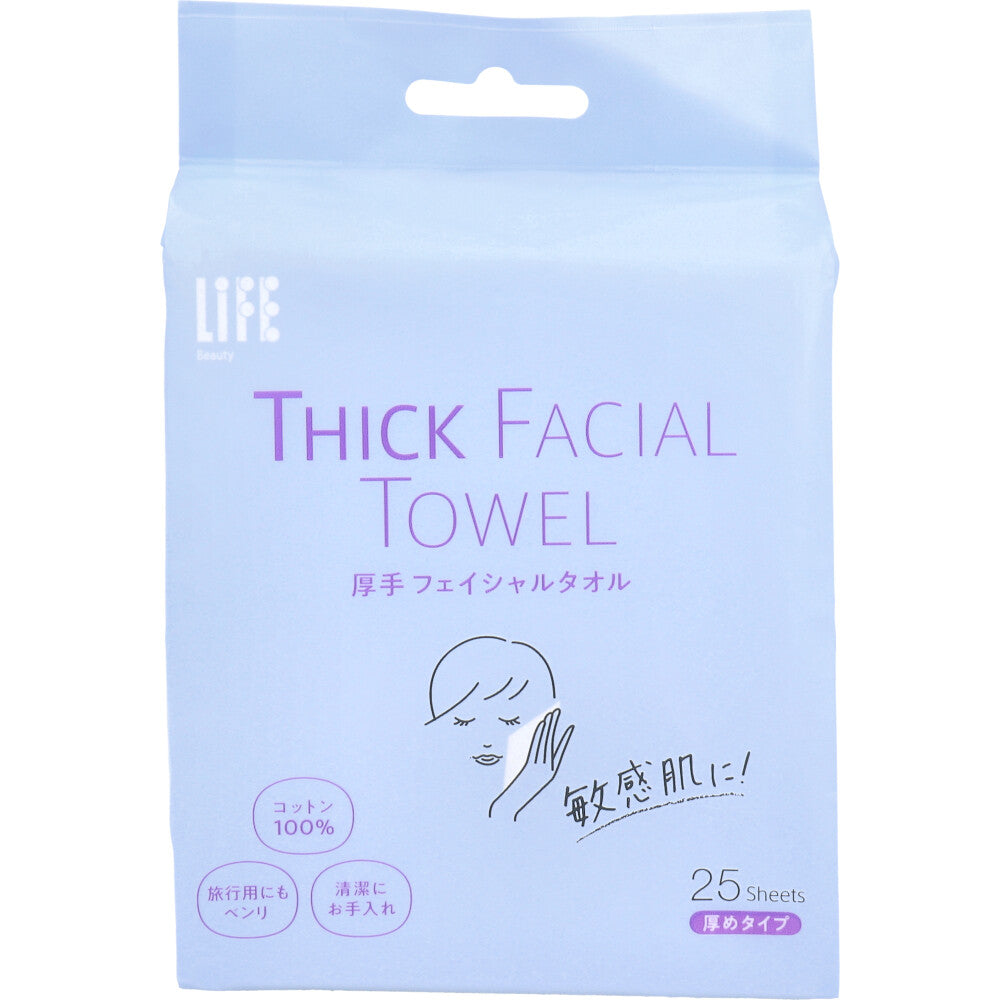 Life Thick Facial Towels, Thick Type, 25 Pieces, 1 Piece
