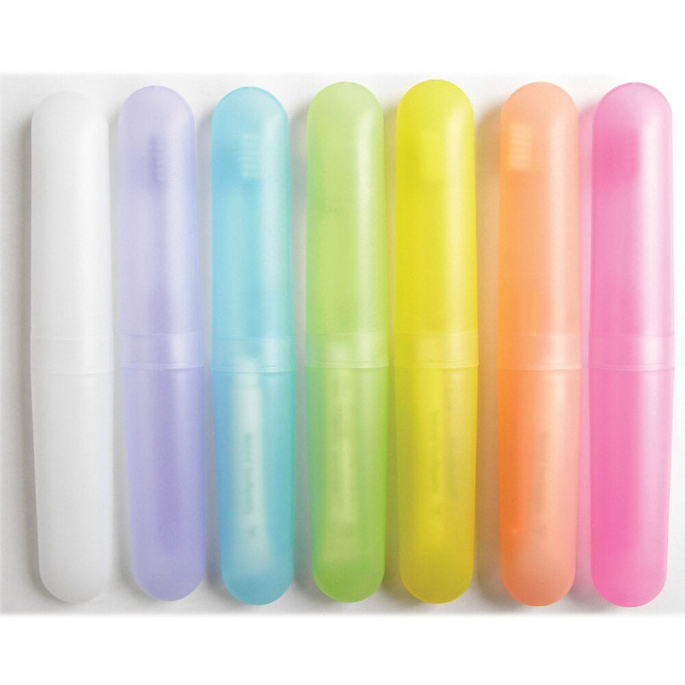 [Outlet] Rainbow-colored Happy Toothbrush Case Set, Pink, 1 piece