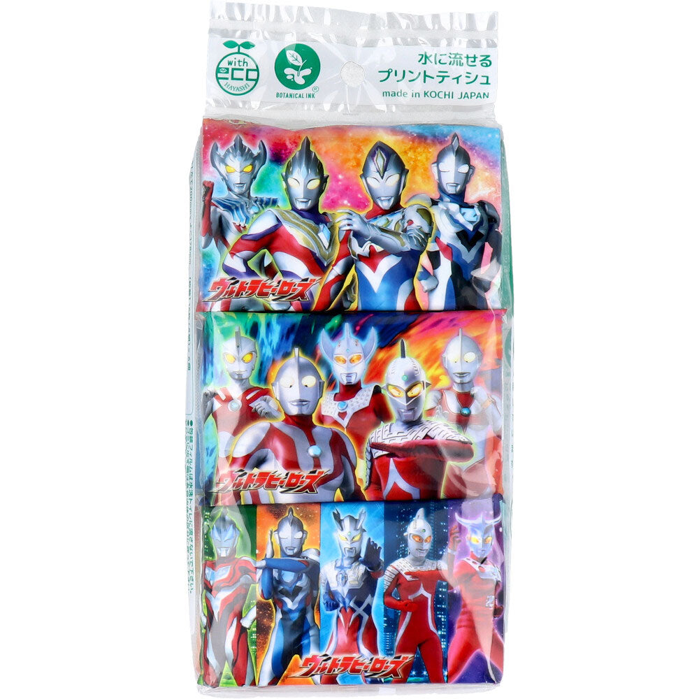Flushable printed tissue Ultra Heroes 16 sheets (8 packs) x 6 packs 1 unit