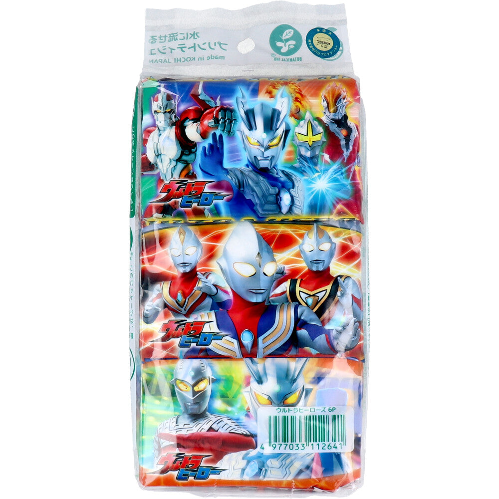 Flushable printed tissue Ultra Heroes 16 sheets (8 packs) x 6 packs 1 unit