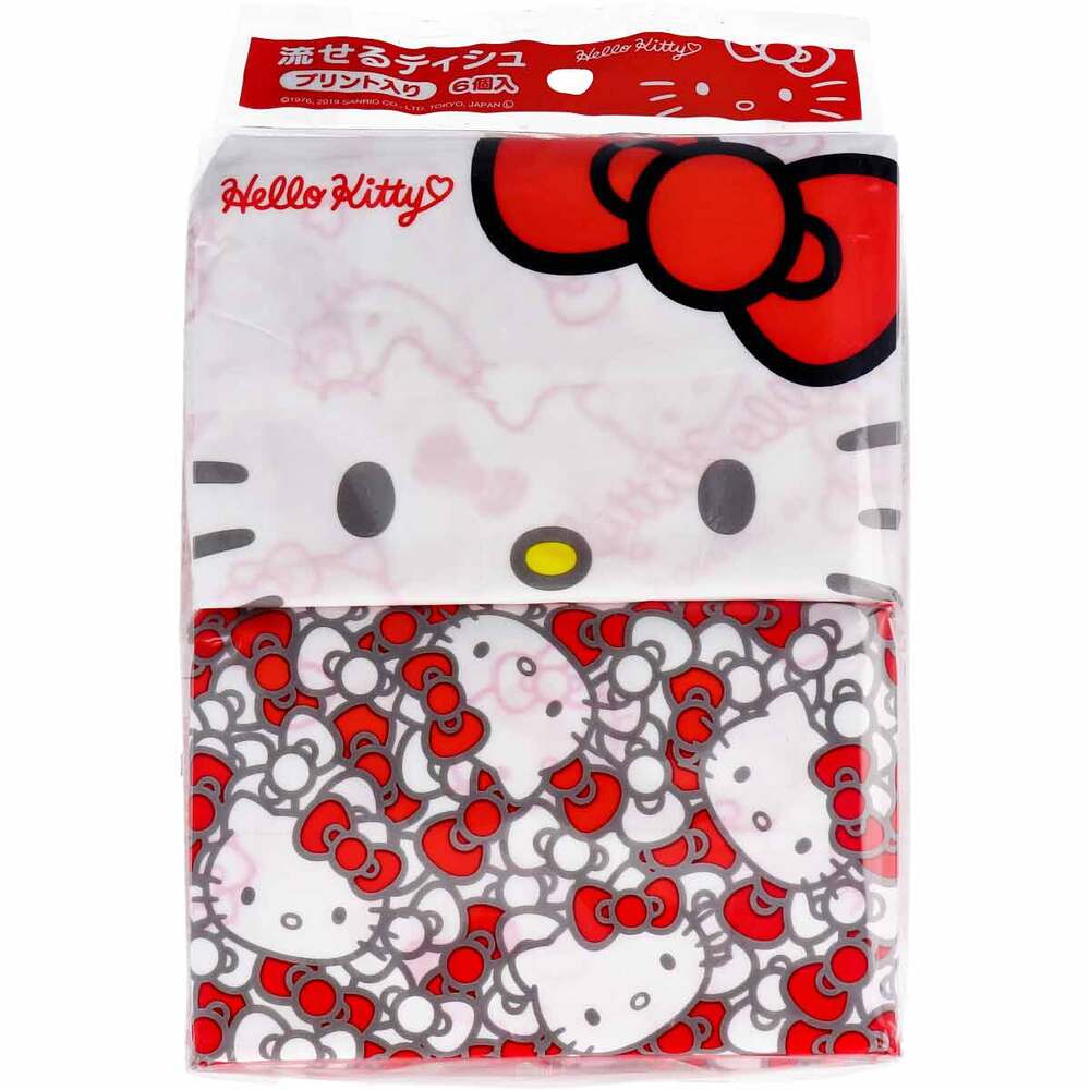 Hello Kitty Flushable Pocket Tissues 6 Pack 1 pc