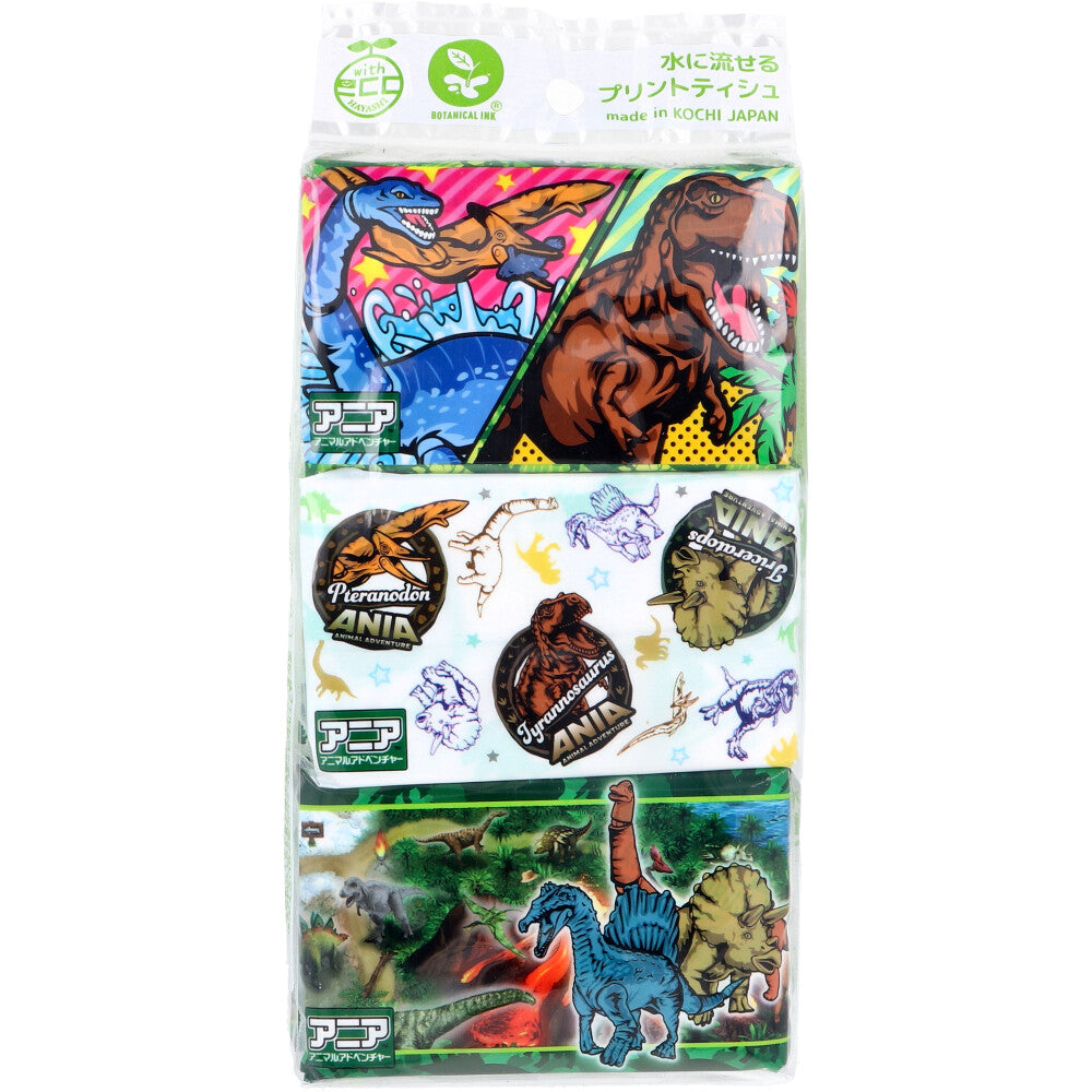 Ania Animal Adventure Flushable Printed Tissues 16 sheets (8 packs) x 6 packs 1 unit