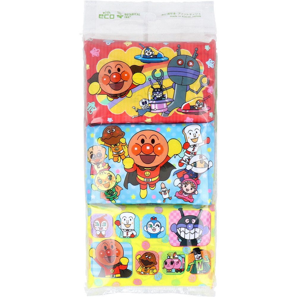 Flushable printed tissues Anpanman 16 sheets (8 packs) x 6 pieces 1 piece