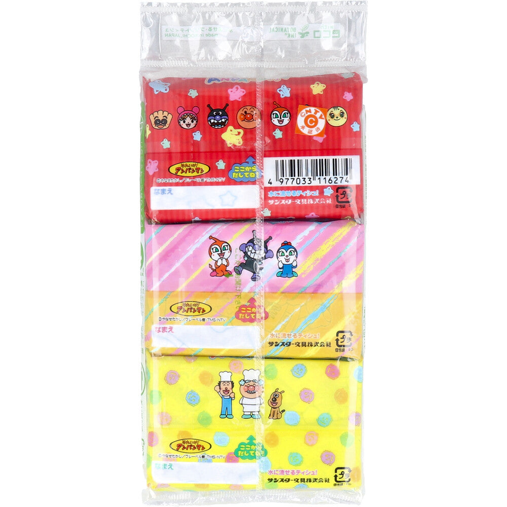Flushable printed tissues Anpanman 16 sheets (8 packs) x 6 pieces 1 piece