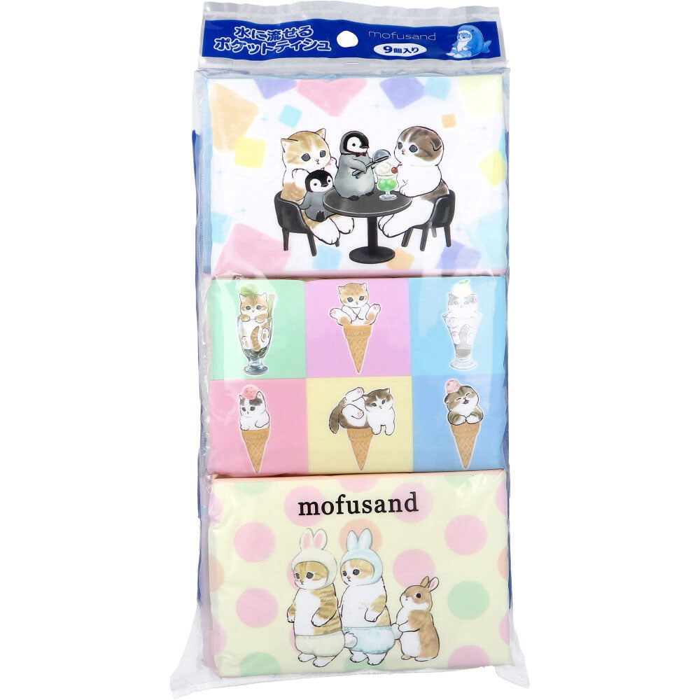 Flushable pocket tissues mofusand 16 sheets (8 packs) x 9 pieces 1 piece