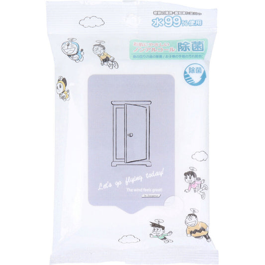 Doraemon Wet Wipes 99% Water, Non-Alcoholic Disinfectant, 20 Sheets, 1 pc