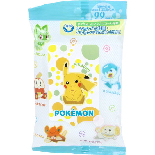 Pokemon Wet Wipes 99% Water, Non-Alcoholic Disinfectant, 20 Sheets, 1 pc