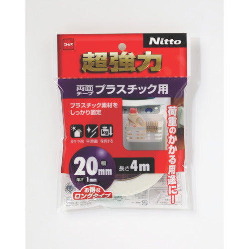 Nitto Super Strong Double-Sided Tape for Plastic 20 x 4 T4563 1 Roll