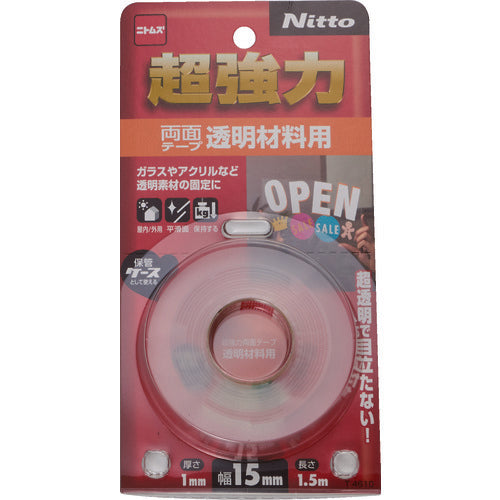 ニトムズ　超強力両面テープ透明材料用１５×１．５　T4610　1 巻