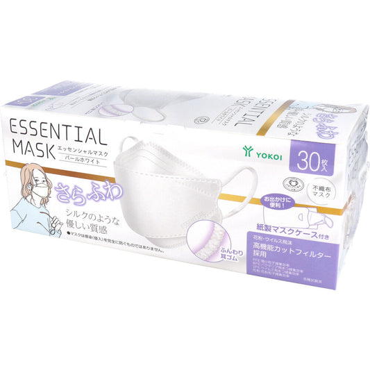 さらふわ ESSENTIAL MASK 不織布マスク パールホワイト FD30-WH 紙製マスクケース付き 30枚入 1 個