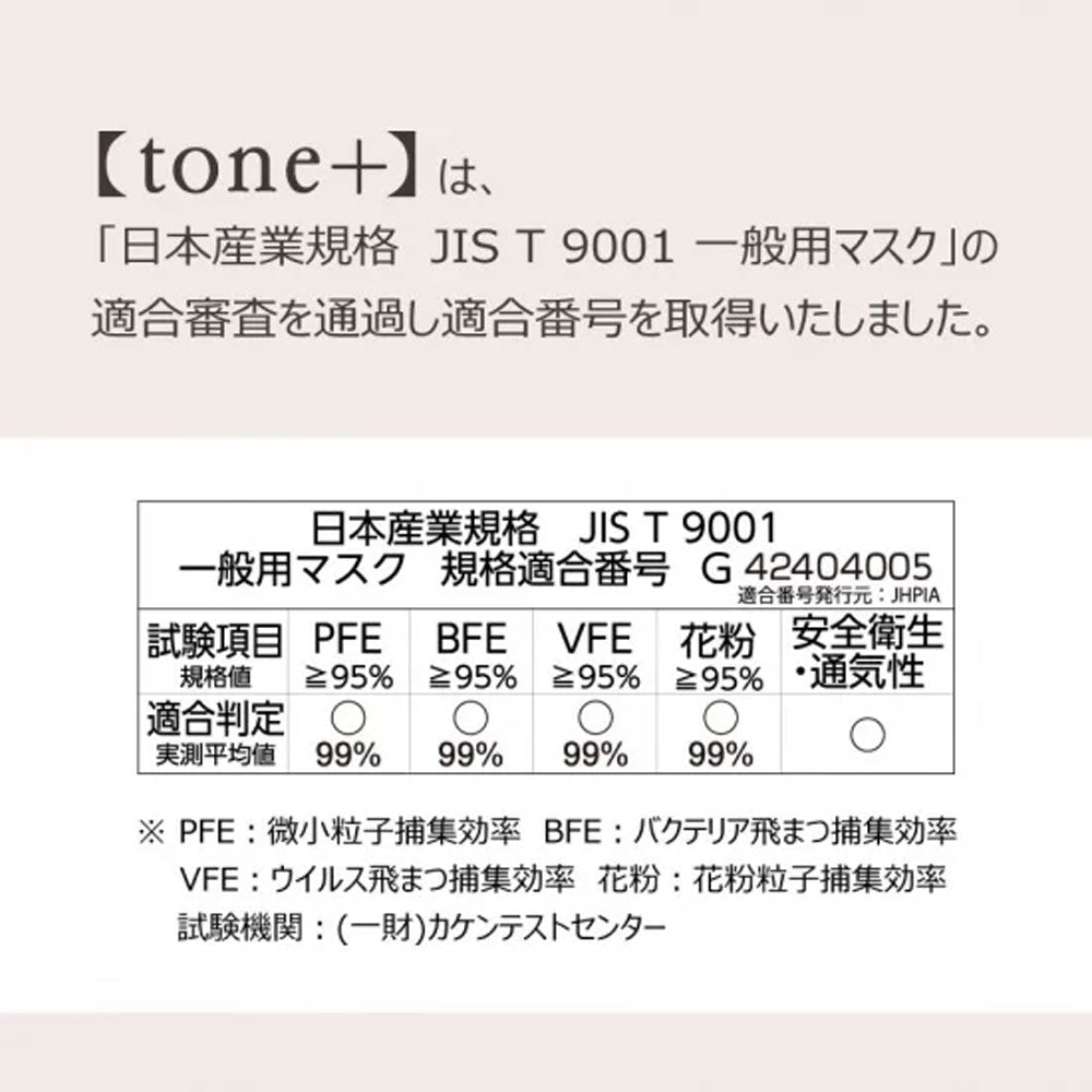 細見えマスク tone+(トーンプラス) ノーブルベージュ 7枚入 1 個