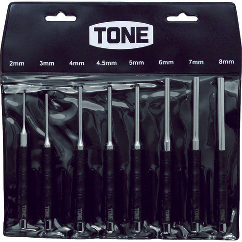 ＴＯＮＥ　平行ピンポンチセット　２．０、３．０、４．０、４．５、５．０、６．０、７．０、８．０ｍｍ　８点セット　PP800　1 Ｓ