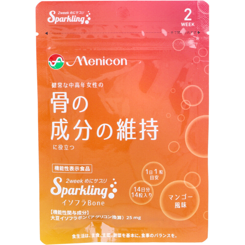※[販売終了]2week めにサプリ Sparkling イソフラBone マンゴー風味 14日分 14粒入 1 個