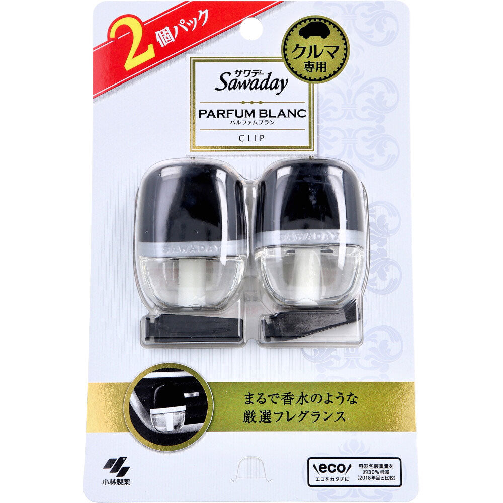 Sawaday Car Clip Parfum Blanc 6mL x 2 Pack 1 pc