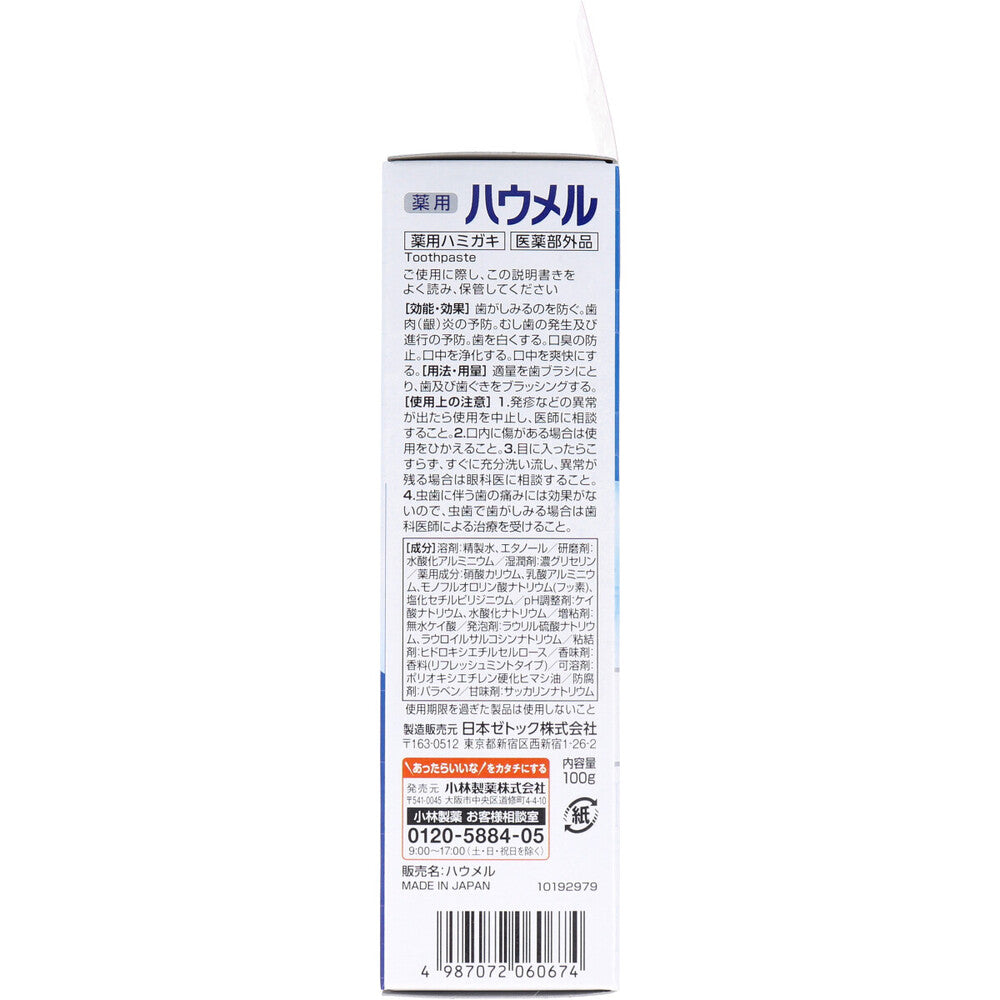 薬用ハミガキ ハウメル フレッシュミント 100g 1 個
