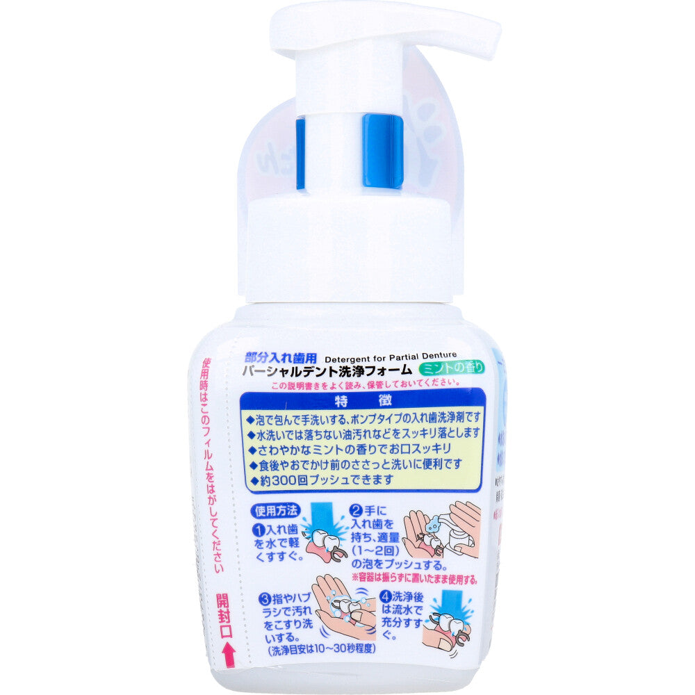 Partialdent Cleaning Foam for Partial Dentures, Mint Scent, 250mL, 1 pc