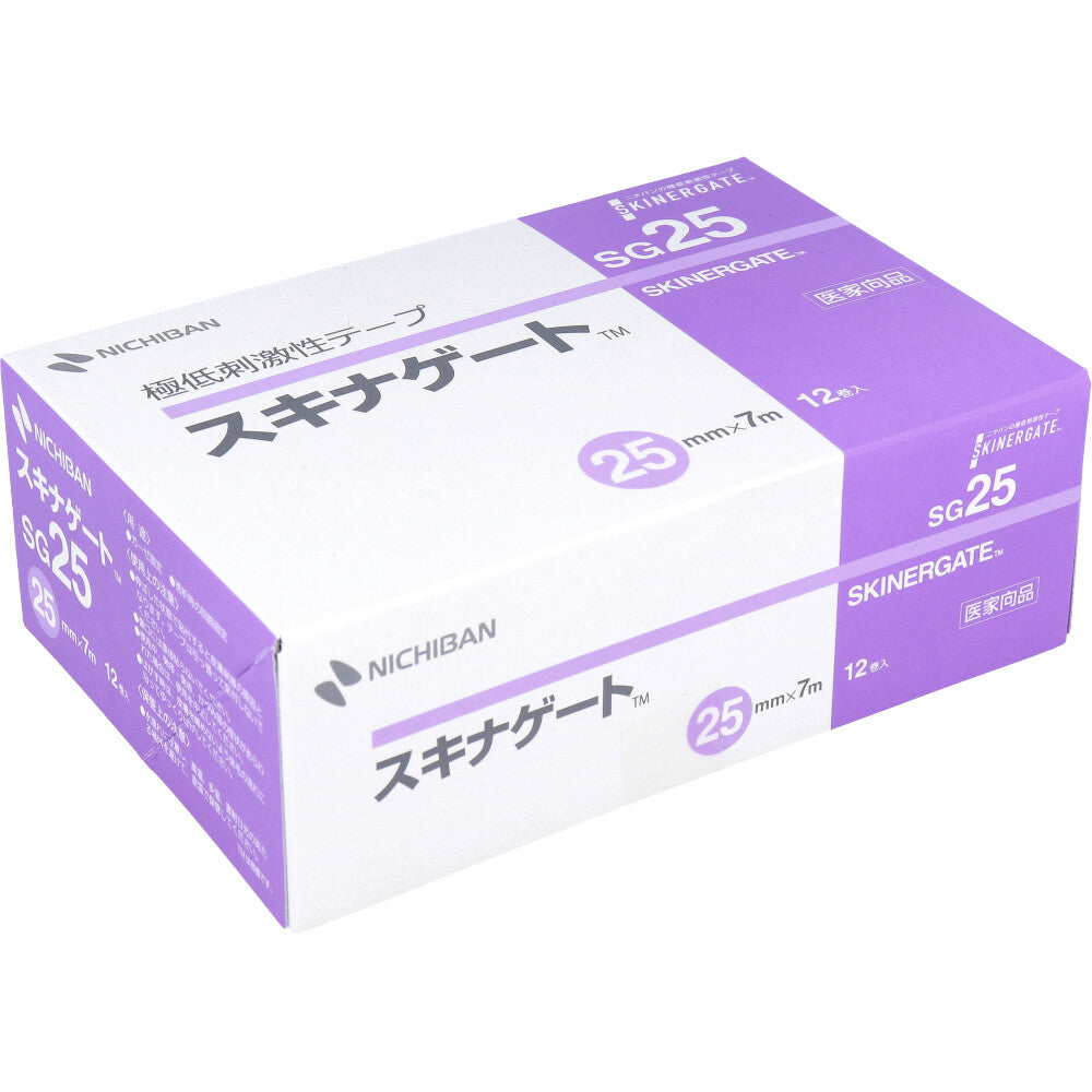 【アウトレット】ニチバン 極低刺激性テープ スキナゲート SG25 25mm×7m 12巻入 1 個