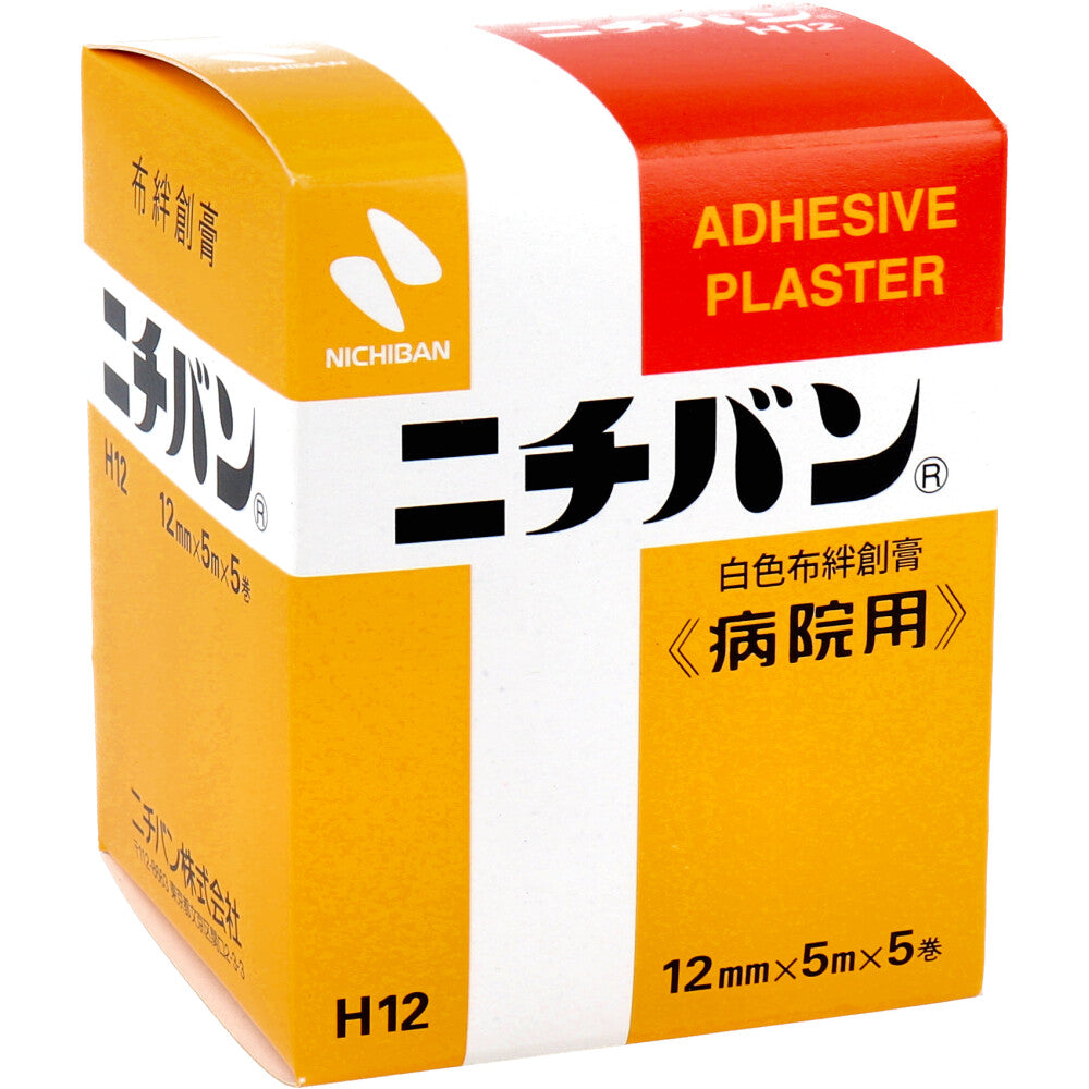 ニチバン 白色布絆創膏 病院用 12mmX5m 5巻 No.12 1 個