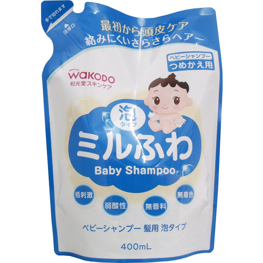 Milfuwa Baby Shampoo Hair Type W Foam Type Refill 400mL 1 pc
