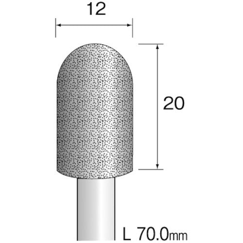 Ｍｉｎｉｍｏ　電着ダイヤモンドバー＃１２０　Φ１２　AD3203　1 本