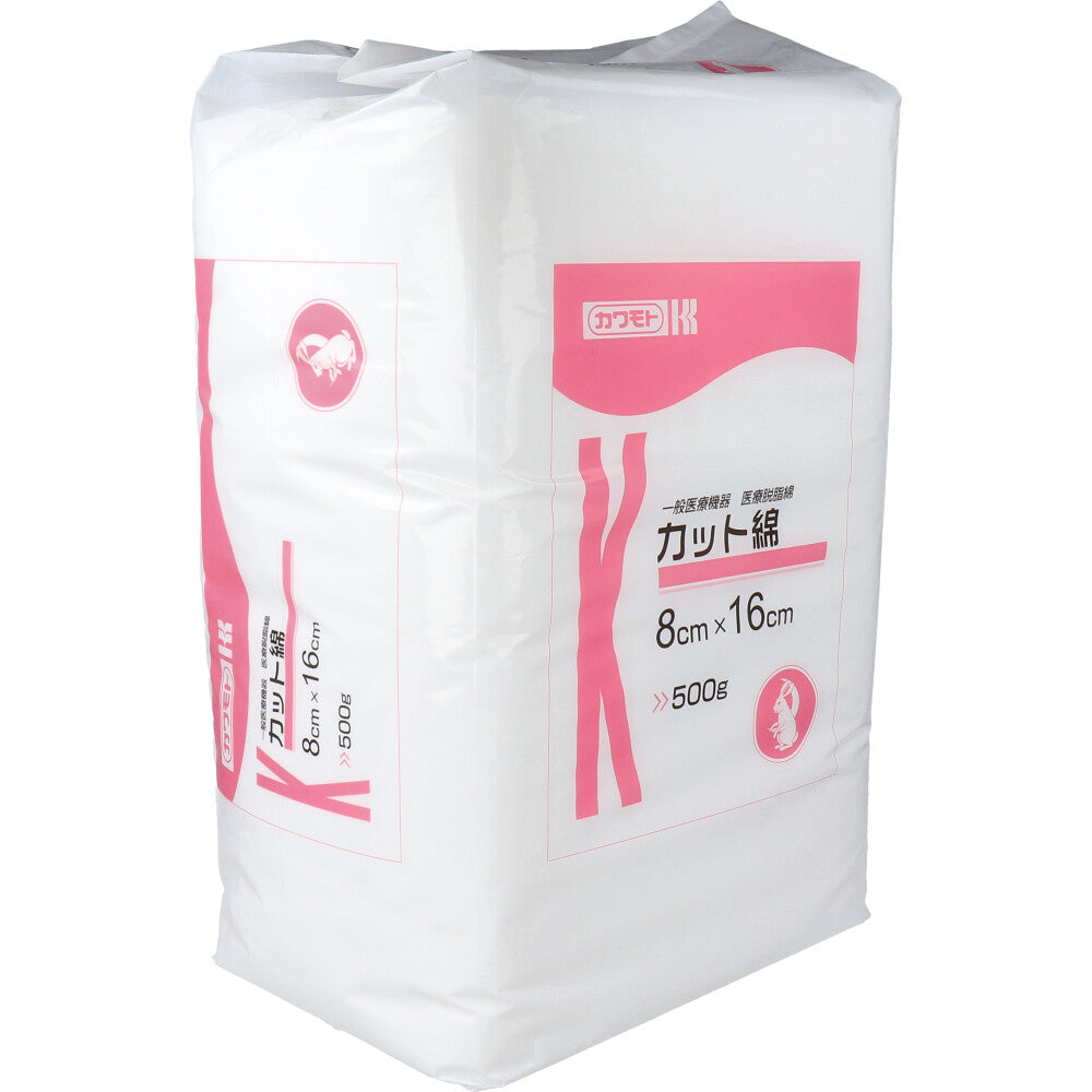 카와모토 의료 탈지면 컷 면(컷멘) 8 cm×16 cm 500 g 1개